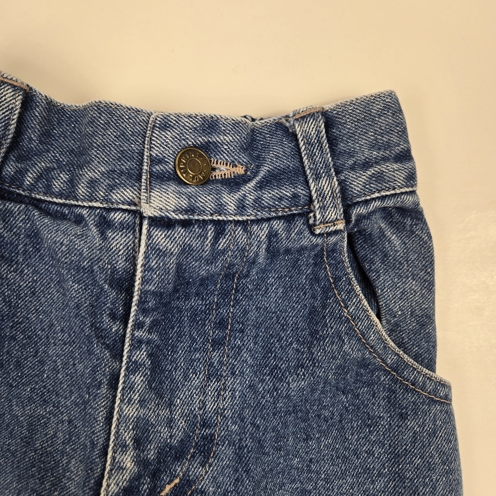 Vintage Y2K Multiprint High Waisted Elastic  Back Medium Wash ELMO Jeans 2T - Picture 2 of 5